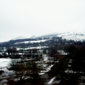 Photograph captured in March 2017 on the train line between Huddersfield and Manchester. Facing South towards the Peaks. 